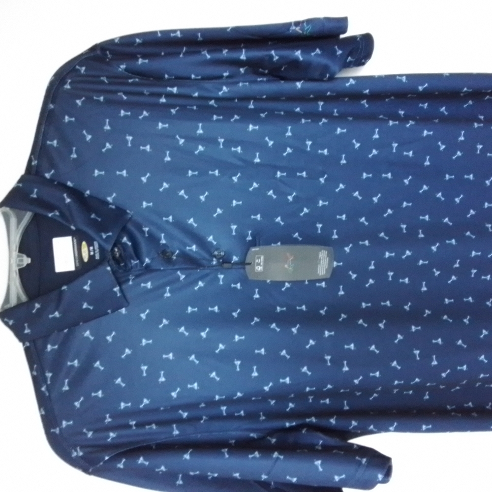 Greg Norman Mens Play Dry Polo Golf Shirt, size Medium, Navy